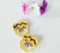 Kolczyki haftowane bratki -żółte