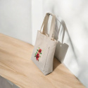 Bawełniana torba z kieszenią i haftem - maki