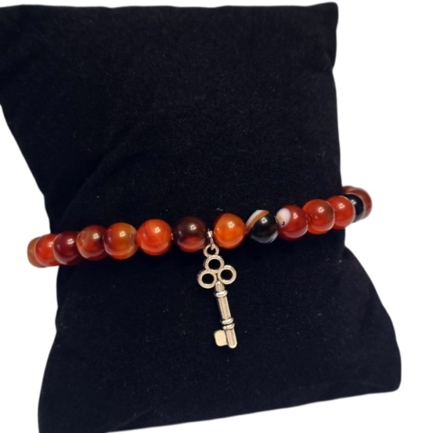 Bransoleta z brązowych agatów - równowaga i spokój