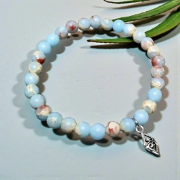 Bransoleta z jaspisu cesarskiego w morskich odcieniach