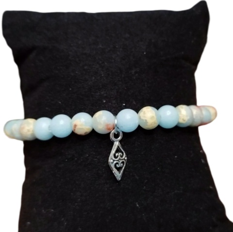 Bransoleta z jaspisu cesarskiego w morskich odcieniach