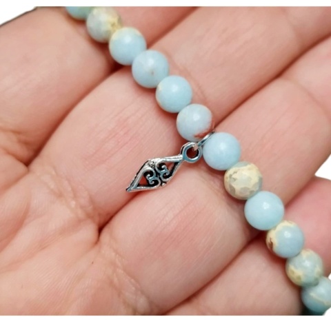 Bransoleta z jaspisu cesarskiego w morskich odcieniach