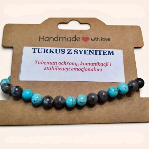 Turkus z syenitem regulowana bransoletka