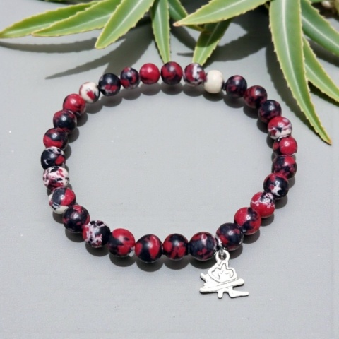 Bransoletka z czerwono czarnego jaspisu