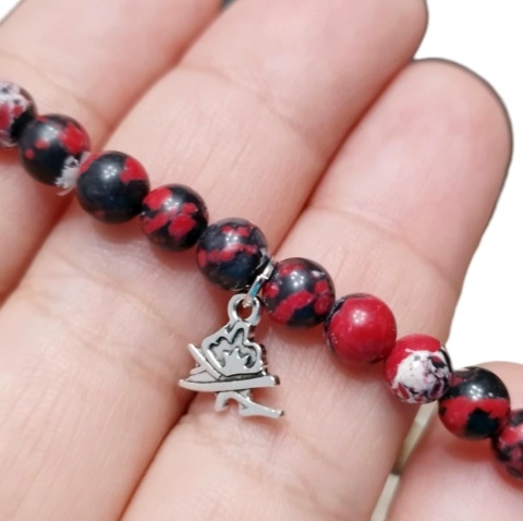 Bransoletka z czerwono czarnego jaspisu