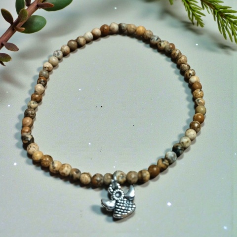 Bransoletka z drobnych kamieni jaspisu krajobrazowego