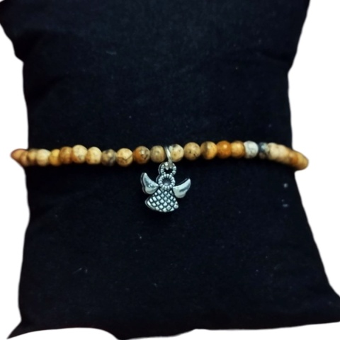 Bransoletka z drobnych kamieni jaspisu krajobrazowego