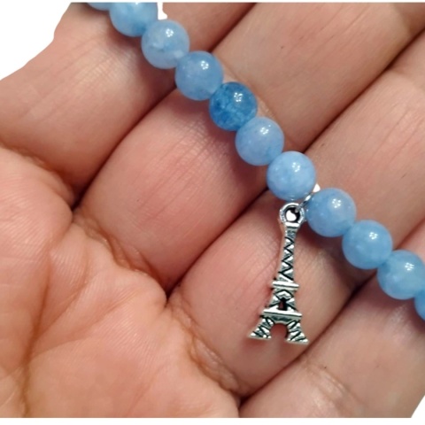 Bransoletka z kamieni akwamarynu - mądrość i odwaga