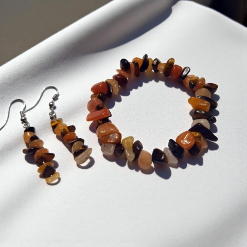 Bransoletka z kamieni cytrynu i tygrysiego oka