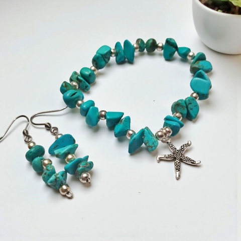 Bransoletka z kamieni turkusu