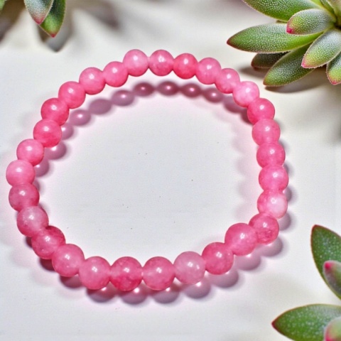 Bransoletka z różowego chalcedonu - miłość i równowaga