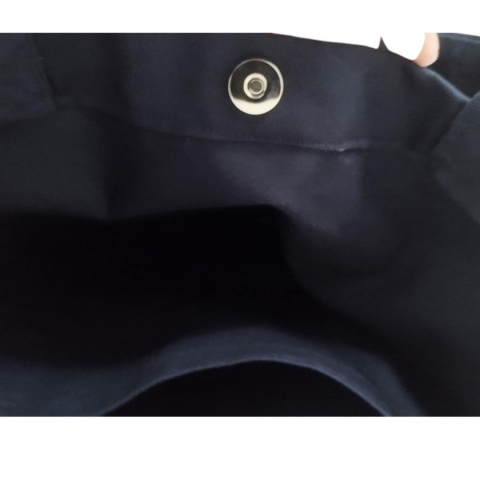 Ciemnogranatowa bawełniana torba z haftem konia