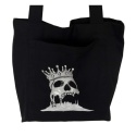 Czarna bawełniana torba z haftem czaszki