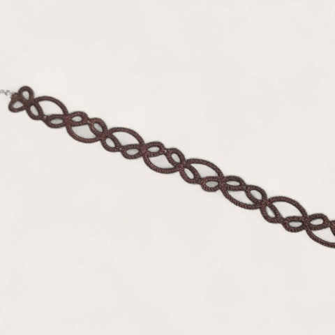 Delikatna haftowana bransoletka - odcień brązu