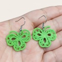 Delikatne koronkowe kolczyki -zielone