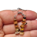 Długie kolczyki wiszące tygrysie oko i cytryn