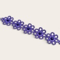 Haftowana bransoletka z koralikami -fiolet