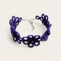Haftowana bransoletka z koralikami -fiolet