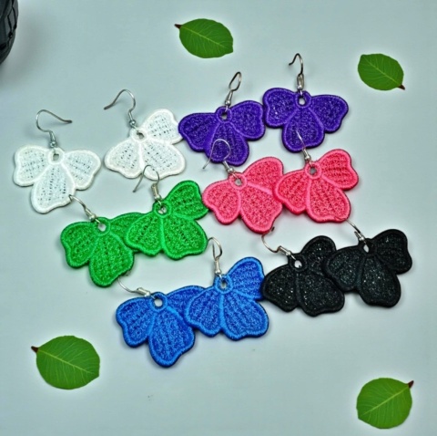 Haftowane kolczyki - czarne