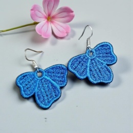Haftowane kolczyki - niebieskie