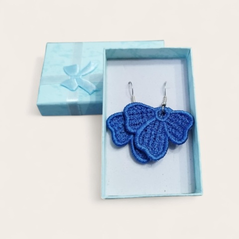 Haftowane kolczyki - niebieskie