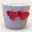 Haftowane kolczyki - różowe