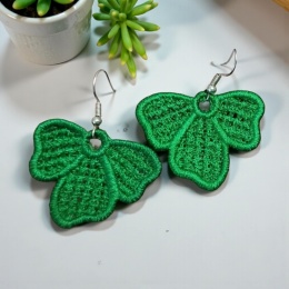 Haftowane kolczyki - zielone