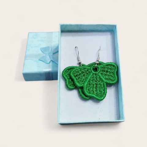 Haftowane kolczyki - zielone