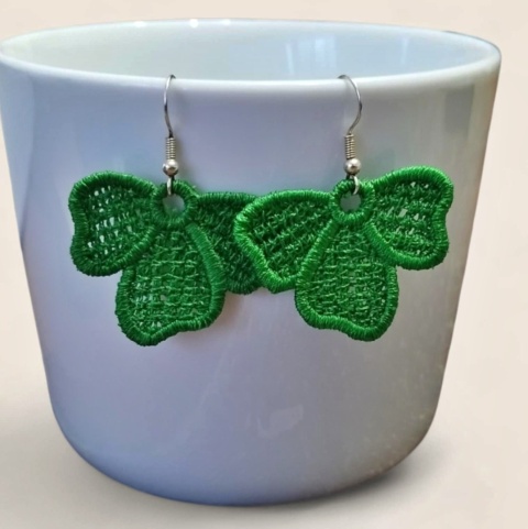Haftowane kolczyki - zielone