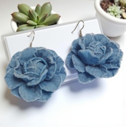 Jeansowe kolczyki wiszące