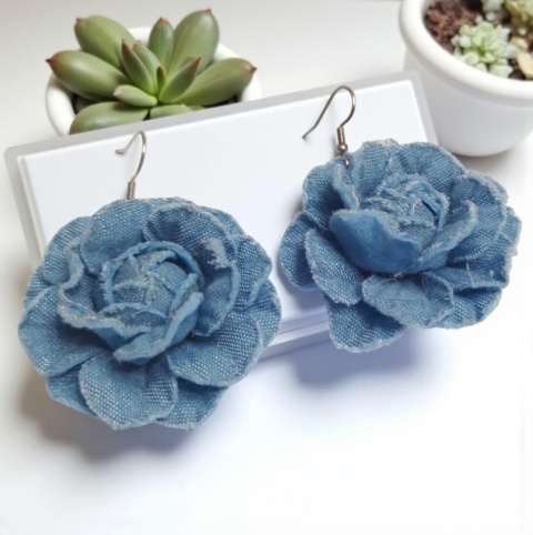 Jeansowe kolczyki wiszące