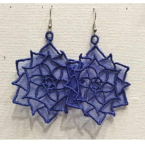 Kolczyki haftowane na organzie