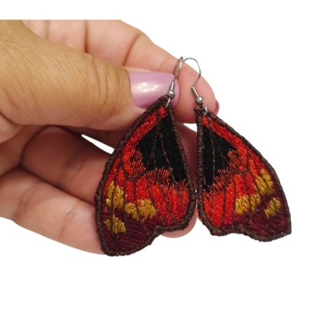 Kolczyki skrzydła motyla czerwono czarne