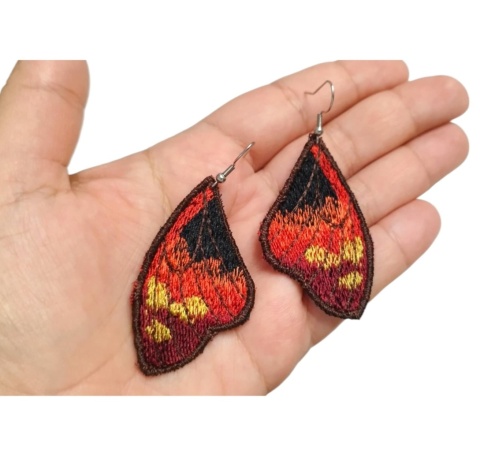 Kolczyki skrzydła motyla czerwono czarne