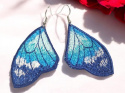 Kolczyki skrzydła motyla z niebieskim