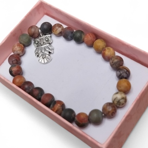 Kolczyki wiszące - jaspis picasso