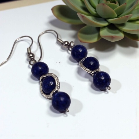 Kolczyki wiszące - lapis lazuli