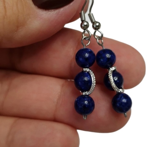 Kolczyki wiszące - lapis lazuli