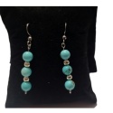 Kolczyki wiszące z turkusem