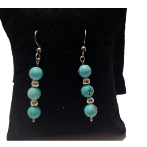 Kolczyki wiszące z turkusem