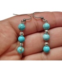 Kolczyki wiszące z turkusem