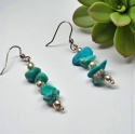 Kolczyki wiszące z turkusem