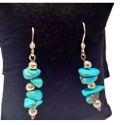 Kolczyki wiszące z turkusem