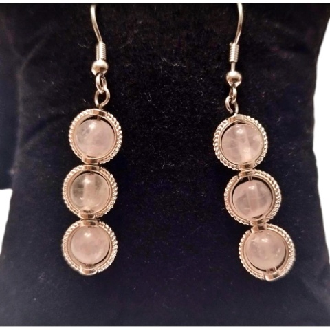 Kolczyki z różowego kwarcu