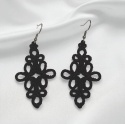 Koronkowe haftowane kolczyki -czarne