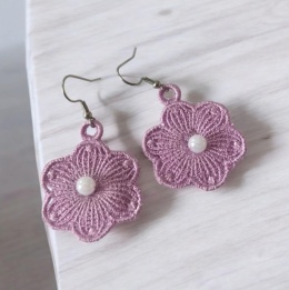 Lawendowe kolczyki kwiaty