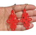 Oryginalne czerwone koronkowe kolczyki