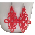 Oryginalne czerwone koronkowe kolczyki