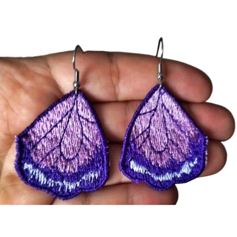 Skrzydła motyla - haftowane kolczyki