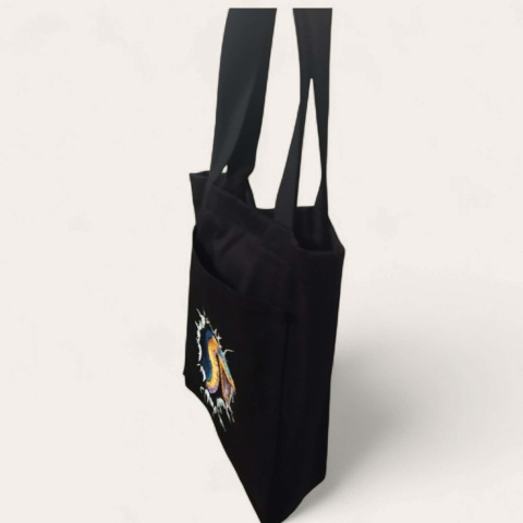 Torba bawełniana z haftowanym wężem